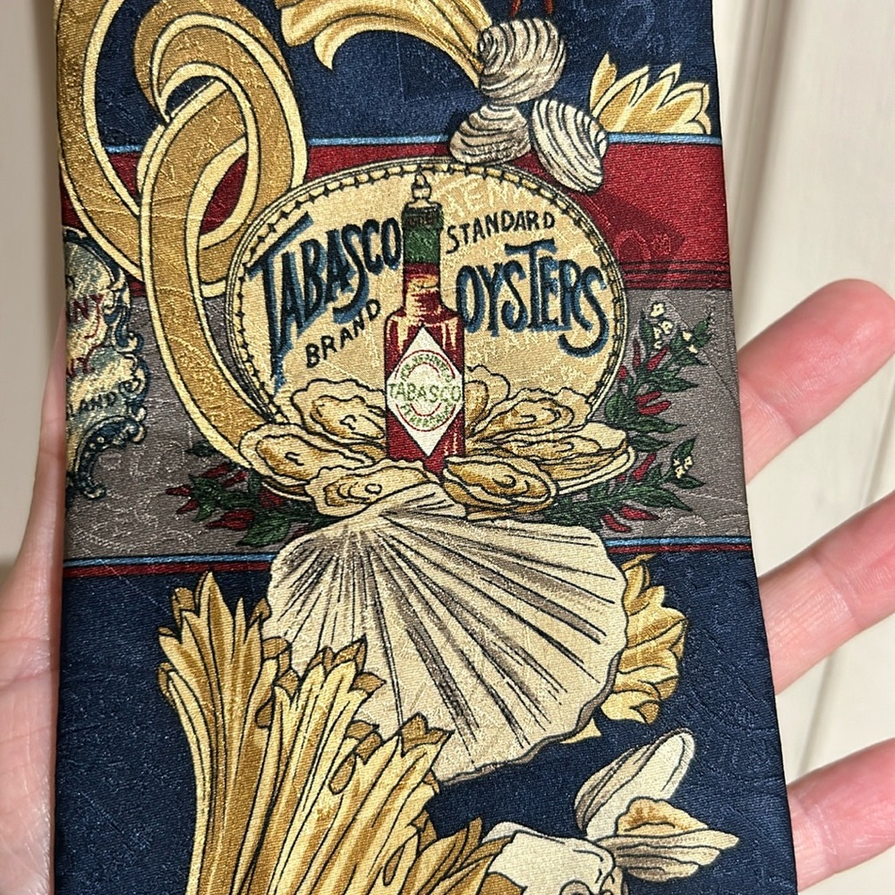 Vintage Oyster Tabasco 100% Silk Tie